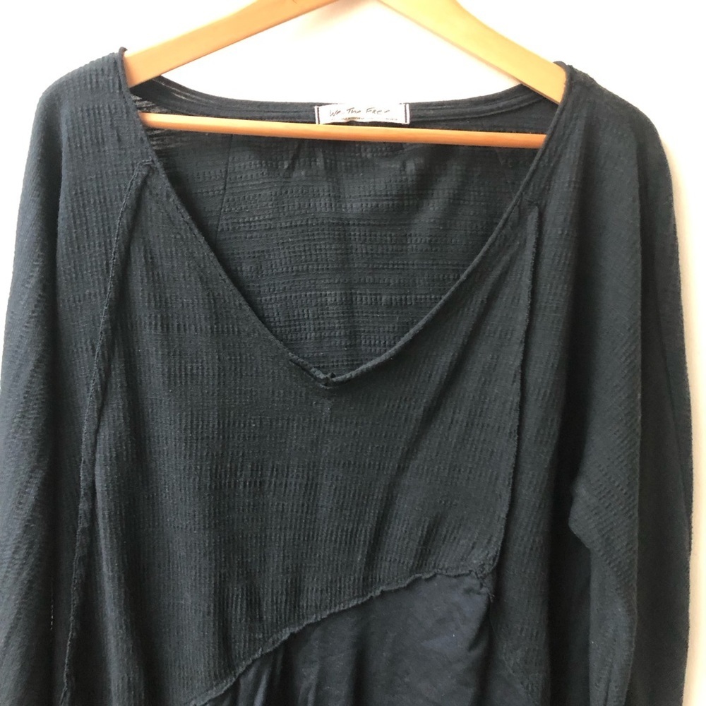 We The Free Black Asymmetrical Tunic Top
